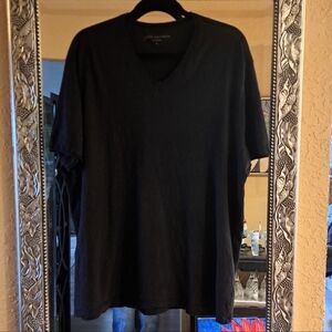 JOHN VARVATOS XL Black Short Sleeve V-neck Tee